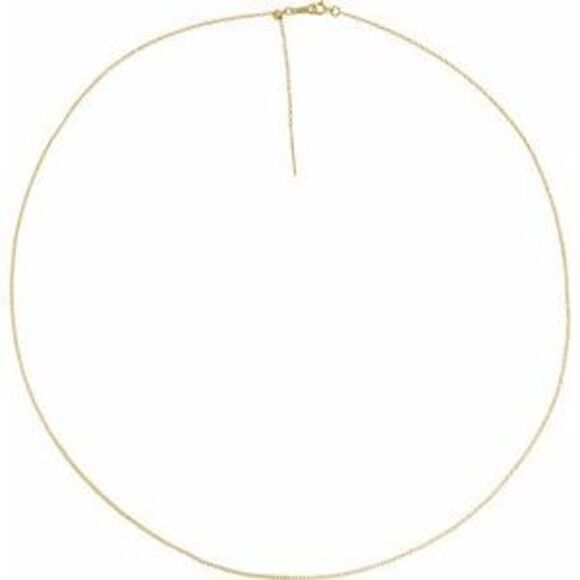 Kazi Luxury 14K Yellow Gold 1.1 mm Adjustable Threader Cable 16-18